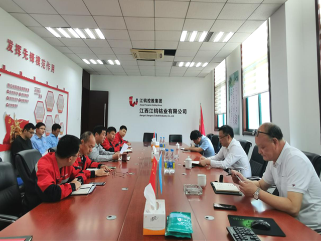集团公司党委书记、董事长周少兵一行到江钨钴业 调研督导工作